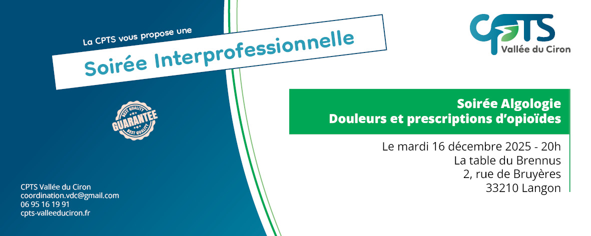 You are currently viewing Soirée Interpro : Algologie – Douleur et prescriptions d&rsquo;opioïdes