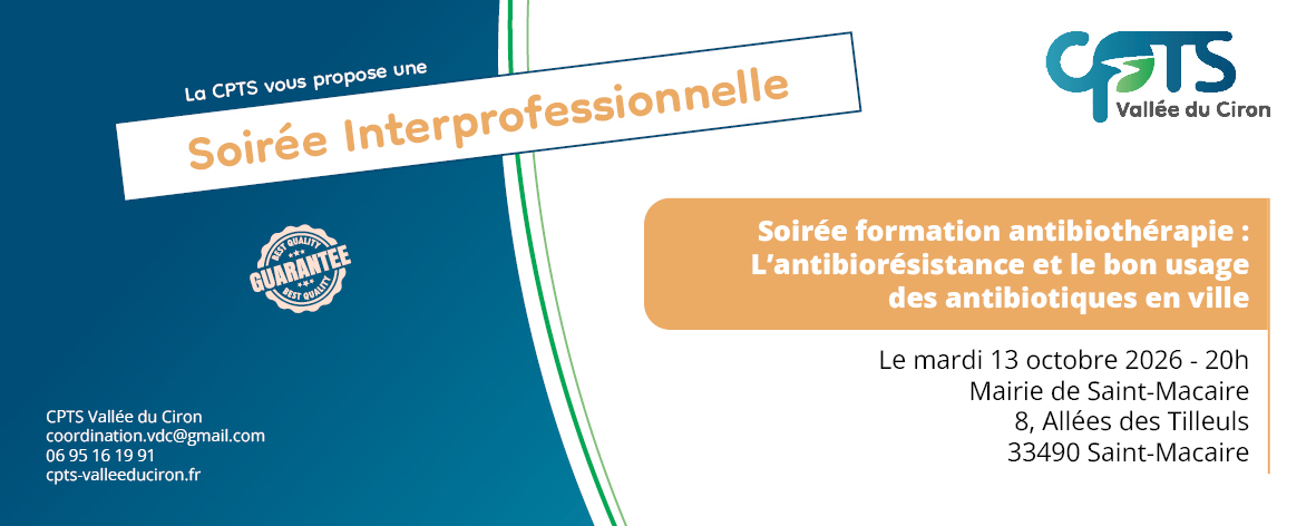 You are currently viewing Soirée Interpro : Antibiorésistance et bon usage des antibiotiques